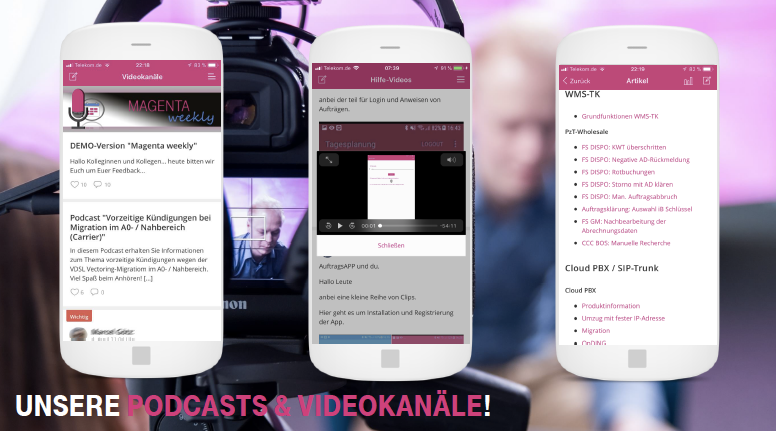 Podcasts und Videos in der Telekom App